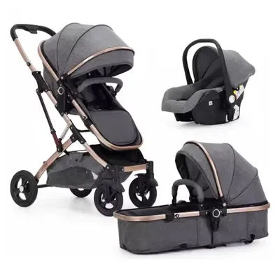 3-in-1 Multifunctional Lightweight Baby Carriage, Portable Outdoor Stroller Comes with Sleeping Crib and Infant Safety Car Seat