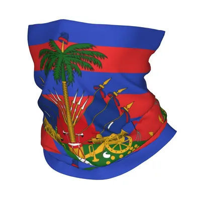 Bandana personnalisé avec l'emblème National d'haïti, chauffe-cou pour femmes et hommes, écharpe Tube de Ski d'hiver, guêtre, couverture faciale patriotique