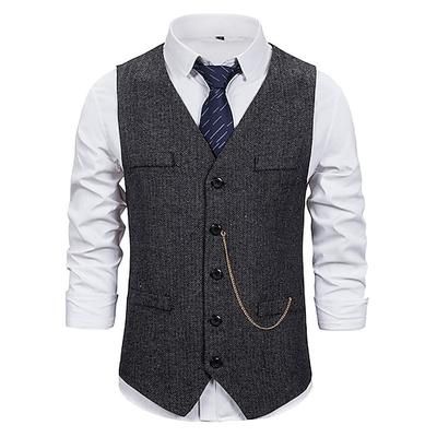 Classico Retrò Vintage Anni 1920 Gilet Il grande Gatsby Testimoni dello Sposo Costume Per uomo Carnevale Mascherata Matrimonio Feste Ospite di nozze Adulti Gilet Primavera Autunno