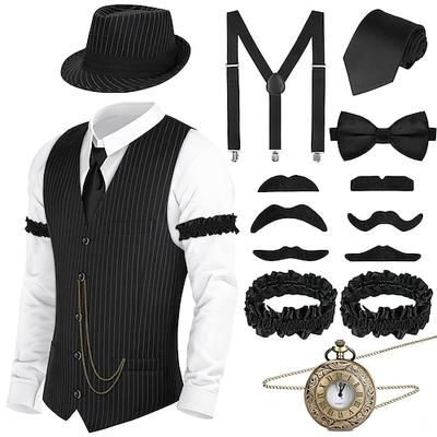 Anni Ruggenti Anni 1920 Retrò Vintage Abiti Gilet Cappello Panama Il grande Gatsby Charleston Gentiluomo Moda Costume Per uomo Natale Halloween Carnevale Balli di fine anno Addio al Nubilato Festival