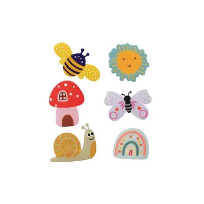 buttinette Ecussons thermocollants "motifs nature", dim. : 2 - 3 cm, 6 pièces