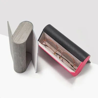 Étui à lunettes double couche en cuir PU, boîte à lunettes de soleil, porte-lunettes pour 2 paires, conteneur à lunettes portable pour hommes, femmes et étudiants