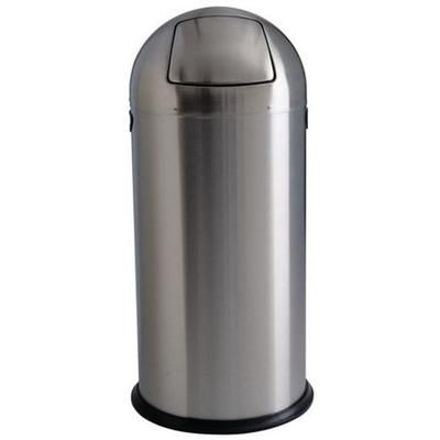 Borne Déchets Trappe Push Apollo - Aisi 430 - Brossé - 52l - Medial