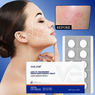 1/3/5/10Boxes VC Brightening Freeze Dried Essence Tablets Moisturizing Solid Lyophilized Facial Care Tablets