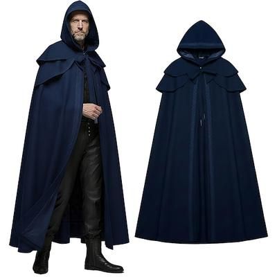 Gotico Retrò Vintage Medievale Lunghezza al pavimento Mantello Cavaliere Costume Unisex Halloween Carnevale Feste Mascherata Fiera Rinascimentale Adulti Mantello