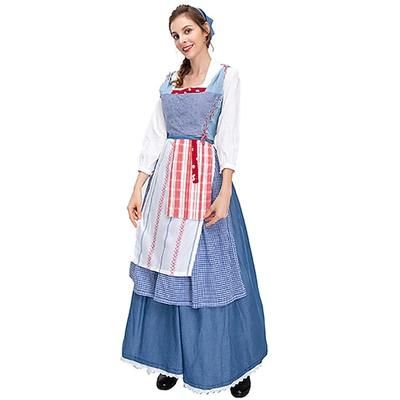 19° secolo Lunghezza lunga Vestito Accessori Lunghe Ragazza pioniera A quadri Linea ad A Costume Unisex Halloween Carnevale Adulti Vestito Grembiule