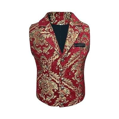 Retrò Vintage Rococò Rinascimento Gilet Senza maniche Principe Aristocratico Jacquard Costume Per uomo Costume di Carnevale Halloween Carnevale Mascherata Fiera Rinascimentale LARP Adulti Gilet