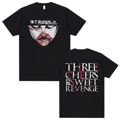 Famous Band My Chemical Romance Punk Emo Band Graphic T-Shirt Unisex Gothic Rock Street Loose T-Shirt Neutral Vintage T-Shirt