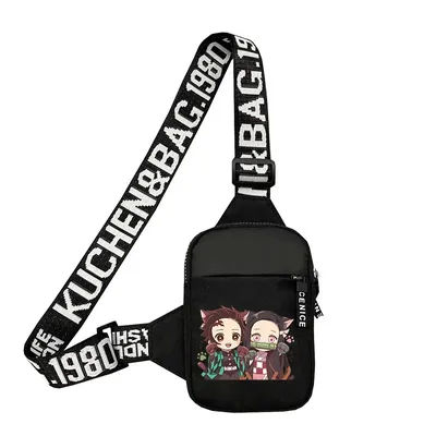 Demon Slayer Sports Chest Bag Men Small Mobile Phone Anime Figure Messenger Bags Boy Waist Bags Multi-Function Carry-on Bag Gift