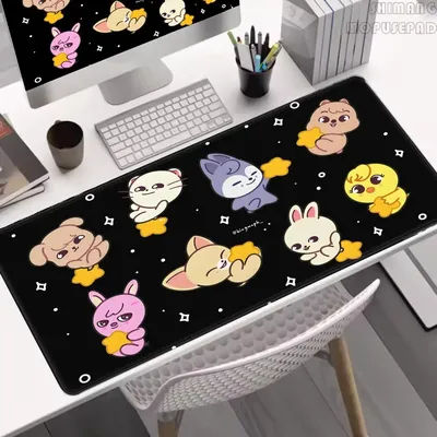 Grand tapis de souris de jeu K-Kpop Stray K-Kids S-Skzoos, tapis de souris pour PC, bureau, décoration mignonne, accessoires de bureau, tapis de bureau