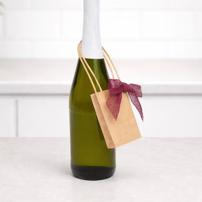Kraft Paper Merchandise Handle Bags 2 1/2" x 3/4" x 3 1/2" 25 Pack GMB12