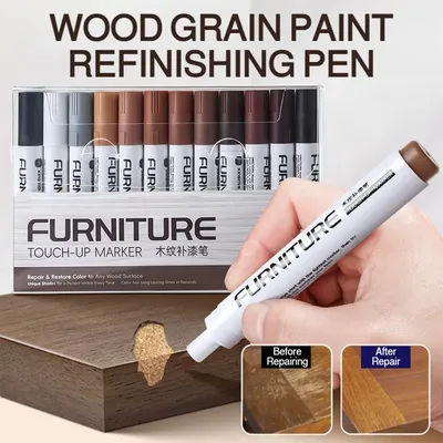 Furniture Coloring Repair Pen Wood Scratches Restore Tool Edge Scratch Filler Wood Grain Cabinet Floors Color Refinishing Pen
