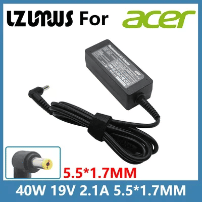 LZUMWS 19V 2.1A 40W 5.5*1.7MM adaptateur secteur chargeur pour ordinateur portable pour Acer Aspire D255 D257 D270 722 725 756 alimentation pour ordinateur portable