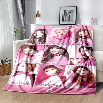 Kpop Twice Soft Flannel Plush Throw Blanket Girls Fashion Cute Blanket Bedroom Living Room Sofa Picnic Travel Blanket Girl Gift