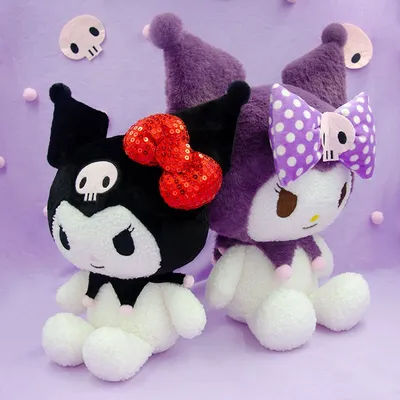Sanrio Kuromi Plush Toy Lolita Princess Dress Ragdoll Cartoon Animal Plush Pillows Doll Bedroom Decorations Girl Christmas Gifts