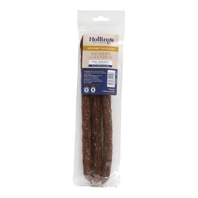 4x100g 4x3-Pack Venison Gourmet Sausages Hollings Dog Treats