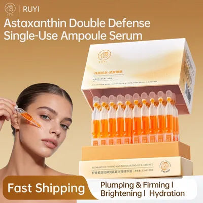 RUYI Astaxanthin & VC Single-Use Ampoule Essence, Dual Anti-Oxidation & Anti-Glycation, Brightening, Dullness Improvement Serum