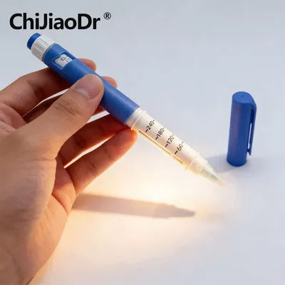 ChiJiaoDr Adjustable Pressure Injection Pen Sterile Blue Spinning Syringe 10 Insulin Injection Pens Disposable Injection Pen