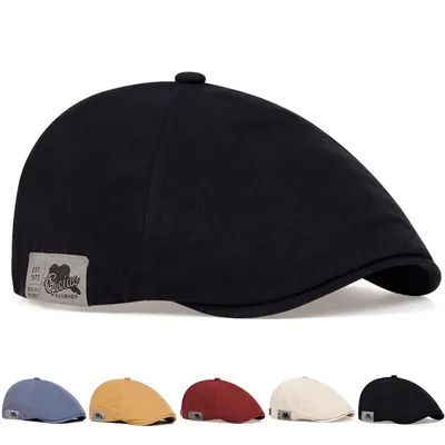 Béret Vintage en lin pour hommes et femmes, mode Hip Hop, solide, étiquette latérale, chapeau Vintage, Style foule, béret de soleil, nouvelle collection 20224, 1973