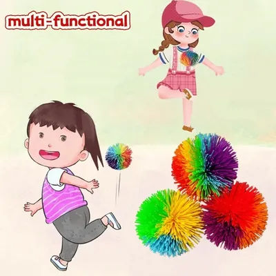 6/8/10cm Colorful Rubber Wire Jugging Ball Toy - Kids Anti-Stress Stretchy Ball Children's Novelty Funny Rubber Toy For Kids
