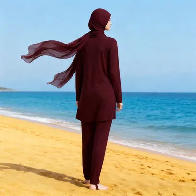 3 pièces grande taille modeste maillot de bain musulman Burkinis femmes maillot de bain islamique couverture complète Hijab maillots de bain décontracté Femmes maillots de bain arabe