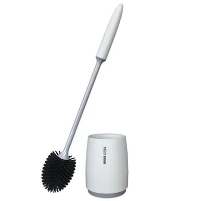 Creative Toilet Brush Set with Stand - Nylon/Silicone Bristles Standing Holder Lavatory Cleaning Tools for Bathroom