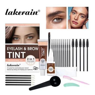 Natural Eyelash Tinting Kit Quick Eyebrow Tinting Eyebrow Enhancer 3 Colors Available Long-lasting, Safe and DIY Eyebrow Tinting