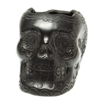 Resurrection,'Barro Negro Skull Planter'