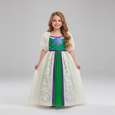 Sirena Principessa Vestito Costume Cosplay Abiti Film Vacanza Moda for Ragazze Bambini Mascherata Settimana del libro Quotidiano Feste Con il fumetto