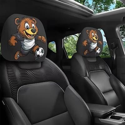 Copri poggiatesta per auto con stampa di animali da calcio, 2 pezzi, decorazione per interni auto, design elastico, vestibilità universale, adatti per spostamenti quotidiani e viaggi in famiglia,