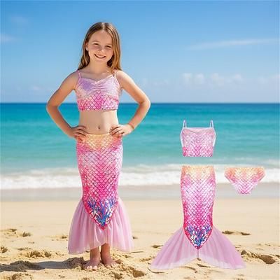 Sirena Principessa Vestito Costumi da bagno Film Cosplay for Ragazze Bambini Mascherata Settimana del libro Feste Ferie Festival