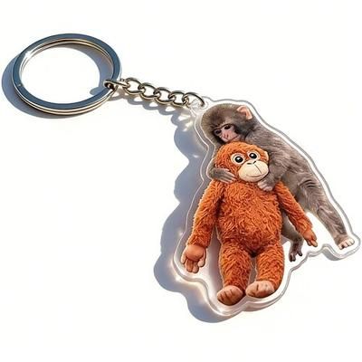 Portachiavi Protect Punch The Monkey Meme portachiavi in peluche Punch Monkey Meme ornamento Baby Monkey Memes Punch portachiavi appeso a tema animale per zaino
