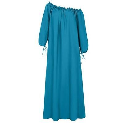 Medievale Rinascimento Vestito Camicia da notte Sotto il vestito Lunghe Abiti reali Tinta unica Costume Per donna Celtico Halloween Carnevale Performance LARP Fiera Rinascimentale Adulti Vestito