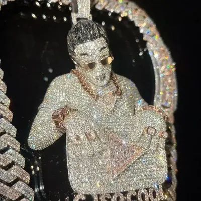 Iced Out Hip-Hop Rapper Pendant Necklace, fully encrusted, dazzling and eye-catching, customizable—come create your own!