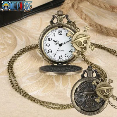 ONE PIECE Anime Cosplay Vintage Pocket Watch Fashion Men Women Necklace Chain Vintage FOB Steampunk Pocket Watches with Pendant