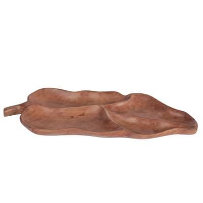 Lush Leaf,'Handcrafted Light Ebony Wood Leaf Decorative Tray from Ghana'