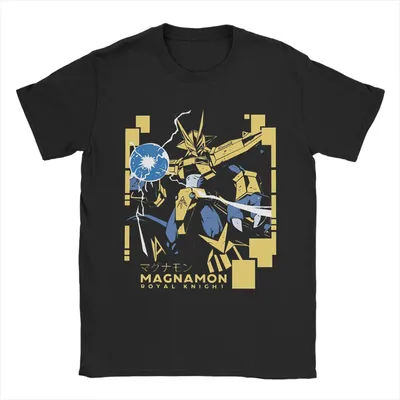 digimon royal knight magnamon T Shirts Pure Cotton Hipster T-Shirts Crew Neck Tee Shirt Short Sleeve Tops Graphic Printed