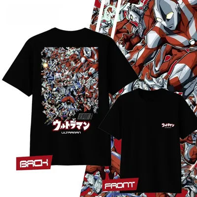 Anime Ultraman Printed Cotton Y2K T-shirt Summer Men's and Women's Harajuku Clothing Fashion Casual Street T-shirt Fan Gifts
