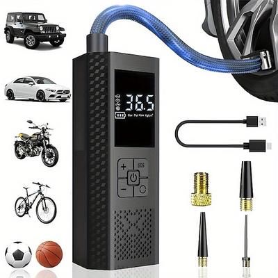 compressore d'aria portatile per pneumatici auto, gonfiatore per pneumatici senza fili con display LCD digitale, pompa d'aria elettrica da 150 psi, spegnimento automatico, ricaricabile tramite USB-C