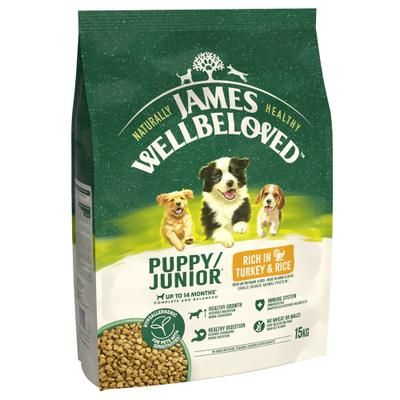 2x15kg Turkey & Rice Hypoallergenic Puppy & Junior James Wellbeloved Dry Dog Food