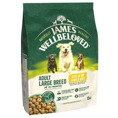 2x15kg Lamb & Rice Hypoallergenic Large Breed Adult James Wellbeloved Dry Dog Food