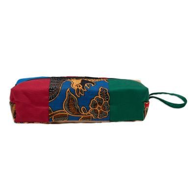 Blitar Charm,'Handcrafted Cotton Batik Pencil Case with Floral Motifs'