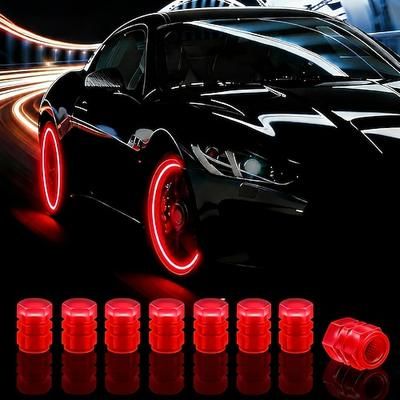 8 confezioni di tappi per valvole di pneumatici fluorescenti in plastica, coprivalvola luminosi per ruote auto, coprivalvola universali/tappi antipolvere per auto, camion, moto, biciclette