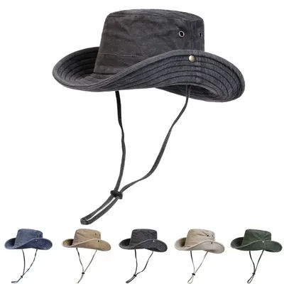 Chapeaux Bob Homme à Grand Bord Lavé, Casquettes de Pêcheur, Chapeaux Décontractés d'Extérieur, Chapeaux de Soleil pour Homme