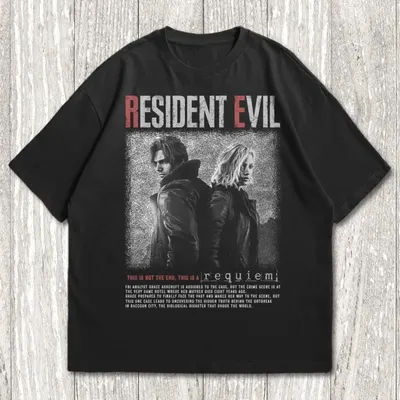 Resident Evil Requiem, Leon Kennedy T-shirt, Horror Video Game Movie T-shirt, Men's T-shirt, Summer Unisex Casual T-shirt