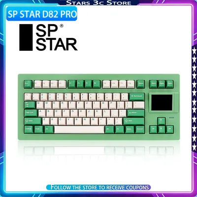 SP STAR D82 PRO+ Mechanical Keyboard Wireless Tri Mode Personalized Display Screen Supports GIF Images Customized Keyboard