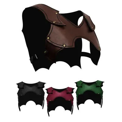 Vintage Medieval Punk Renaissance Cosplay Warrior Soldier Protection Breastplate Leather Armor Halloween Tops For Men And Women