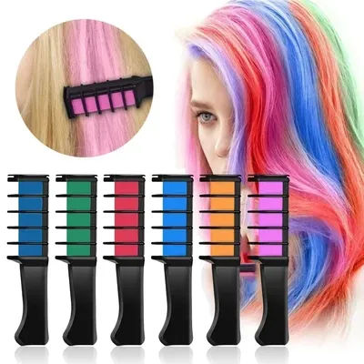 6/1pcs Hair Color Chalk Temporary Hairs Dye To Cover Gray Hair Girl Coloring Comb disposable Hair Mascara Women Coloring Brush
