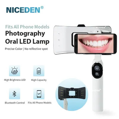 Lampe intra-orale Niceden pour photographie dentaire, éclairage macro pour environnement lumineux, avec polariseur et Bluetooth