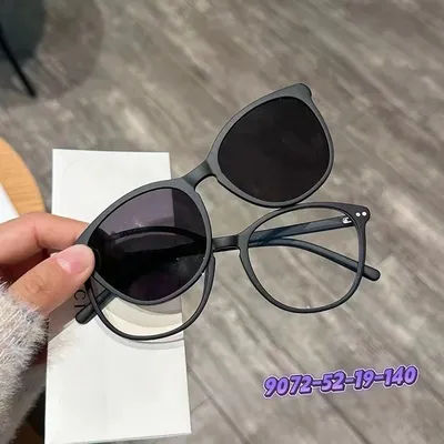 DIEDIESEE nouvelles lunettes de soleil à aspiration magnétique à double usage avec monture de lunettes de Prescription optique œil de chat elliptique Ultra légère 9072